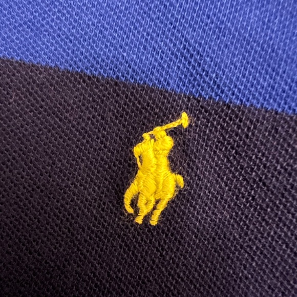 NWOT Polo Ralph Lauren Boy’s Medium (10-12) Royal Blue Navy Striped Polo - Picture 4 of 5